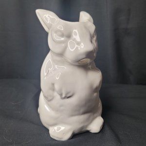 White Ceramic Figural Rabbit Pitcher Mold Number 368 9"  Vtg Marsh Industries